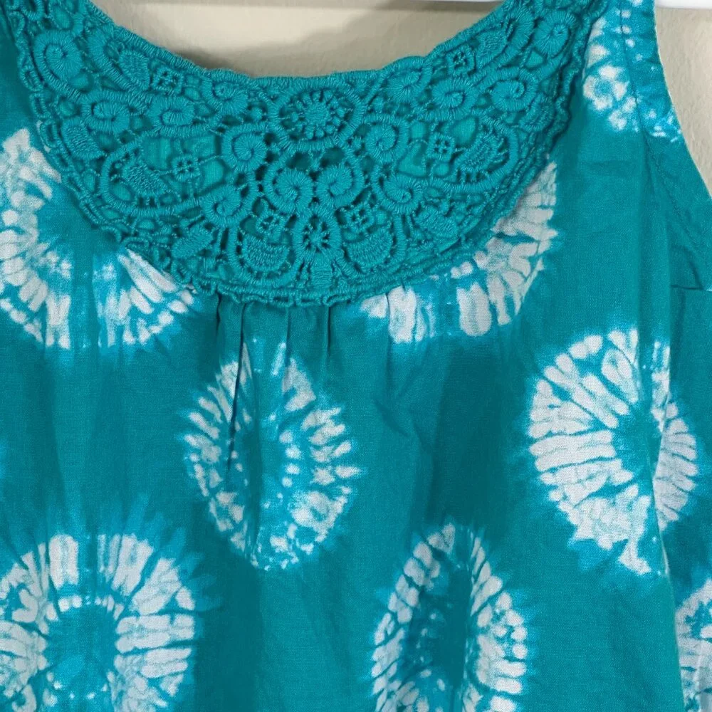 Calypso St Barth/Target Teal Tie Dye Romper Girls 4 / 5 100% Cotton XS